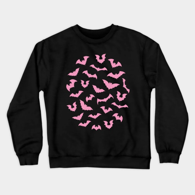 Pastel goth pink black girly bats Crewneck Sweatshirt by UniFox